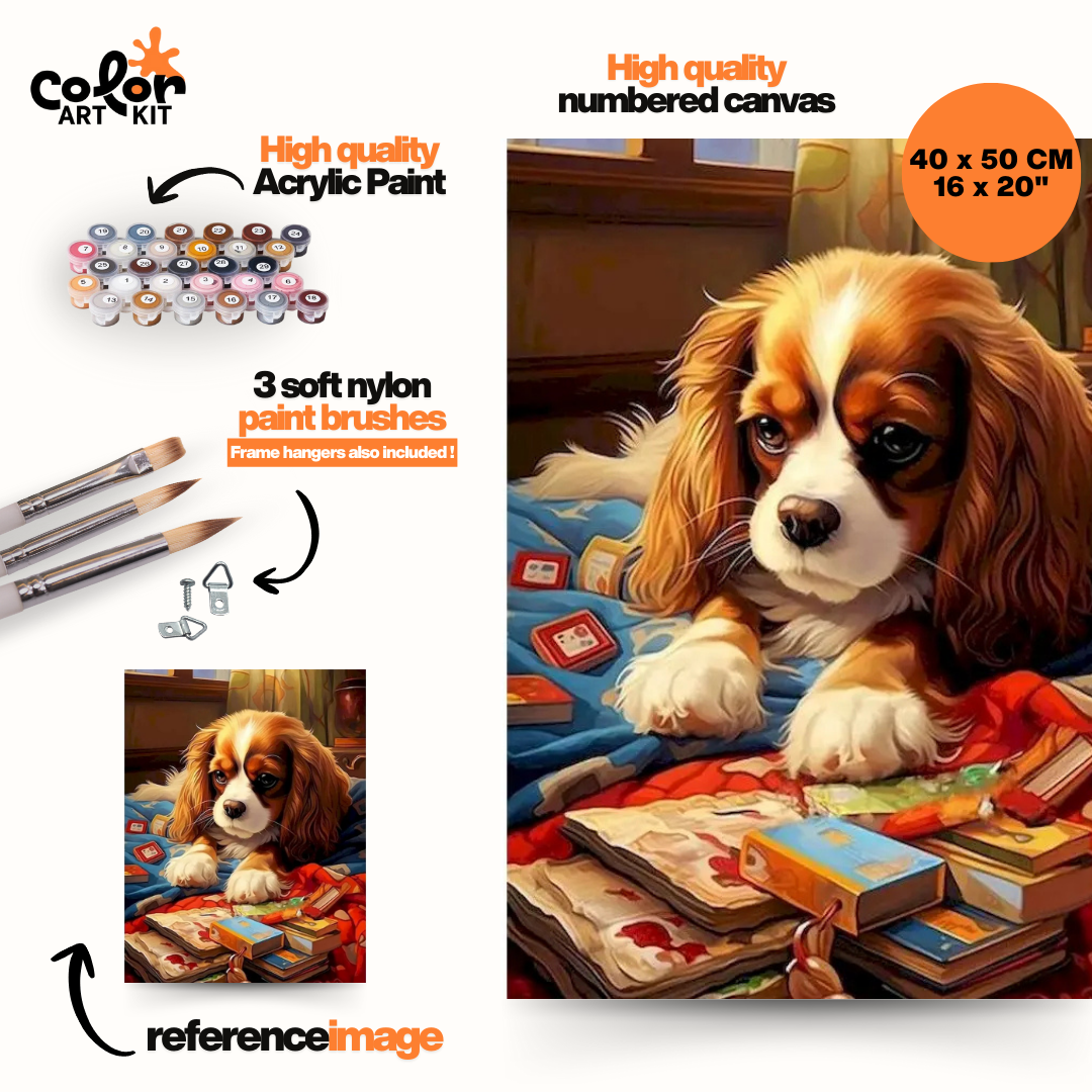 Heure de lecture pour un chiot mignon