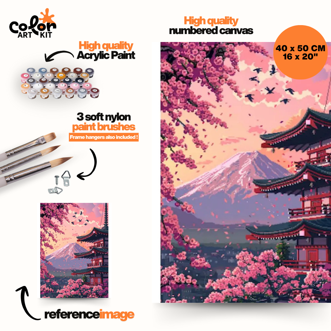 Pixel Art Temple japonais