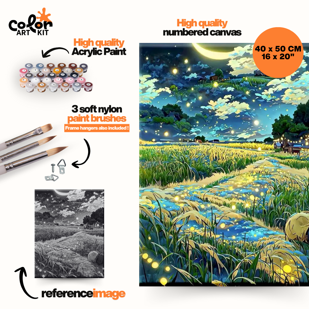 Fleurs lumineuses dans le ciel étoilé
