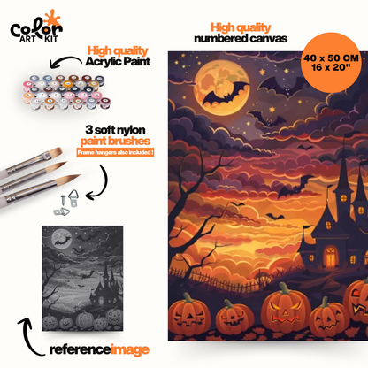 Citrouilles, chauves-souris et maison hantée
